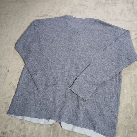 LL Bean River Driver Shirt Mens XXL Henley Wool Traditional 2XL Blue Long Sleeve - Picture 3 of 7